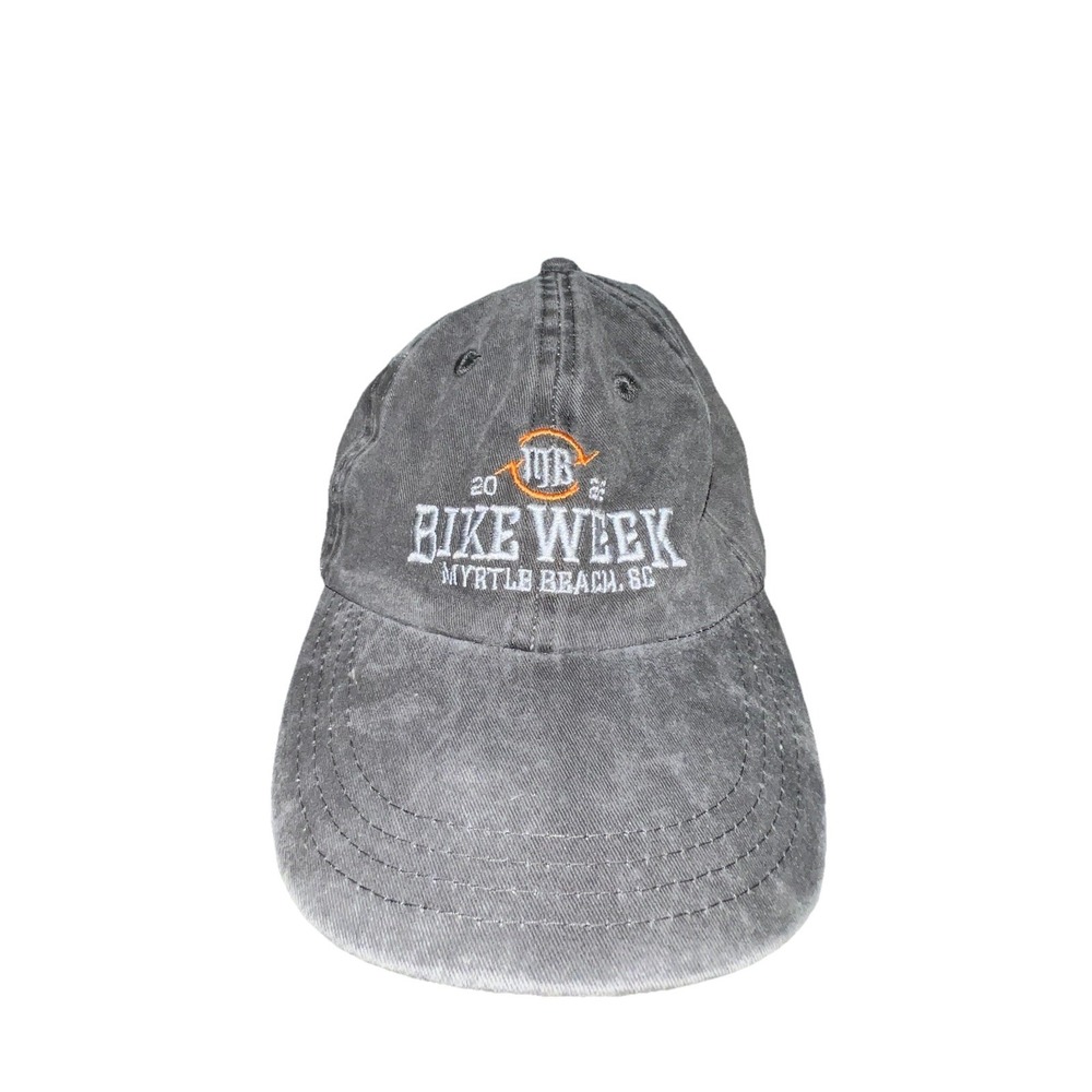 2022 Myrtle Beach Bike Week Hat Gray Distressed‎ Embroidered Biker Cap One Size